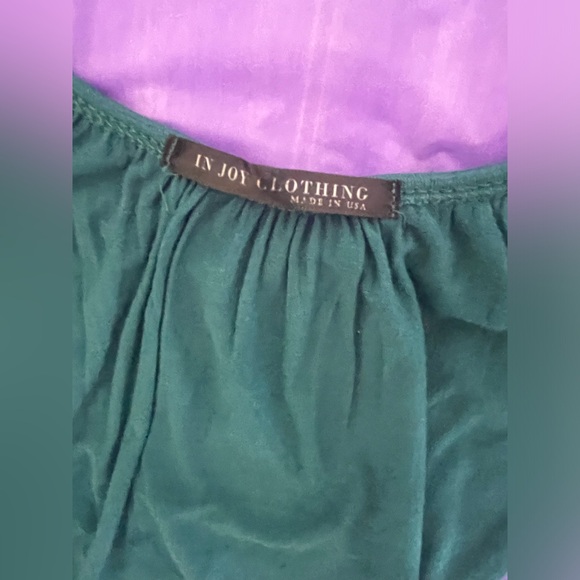 In Joy Teal Green Short Sleeve T- Shirt with Rein-Stone Detailing Size Medium - Picture 7 of 14